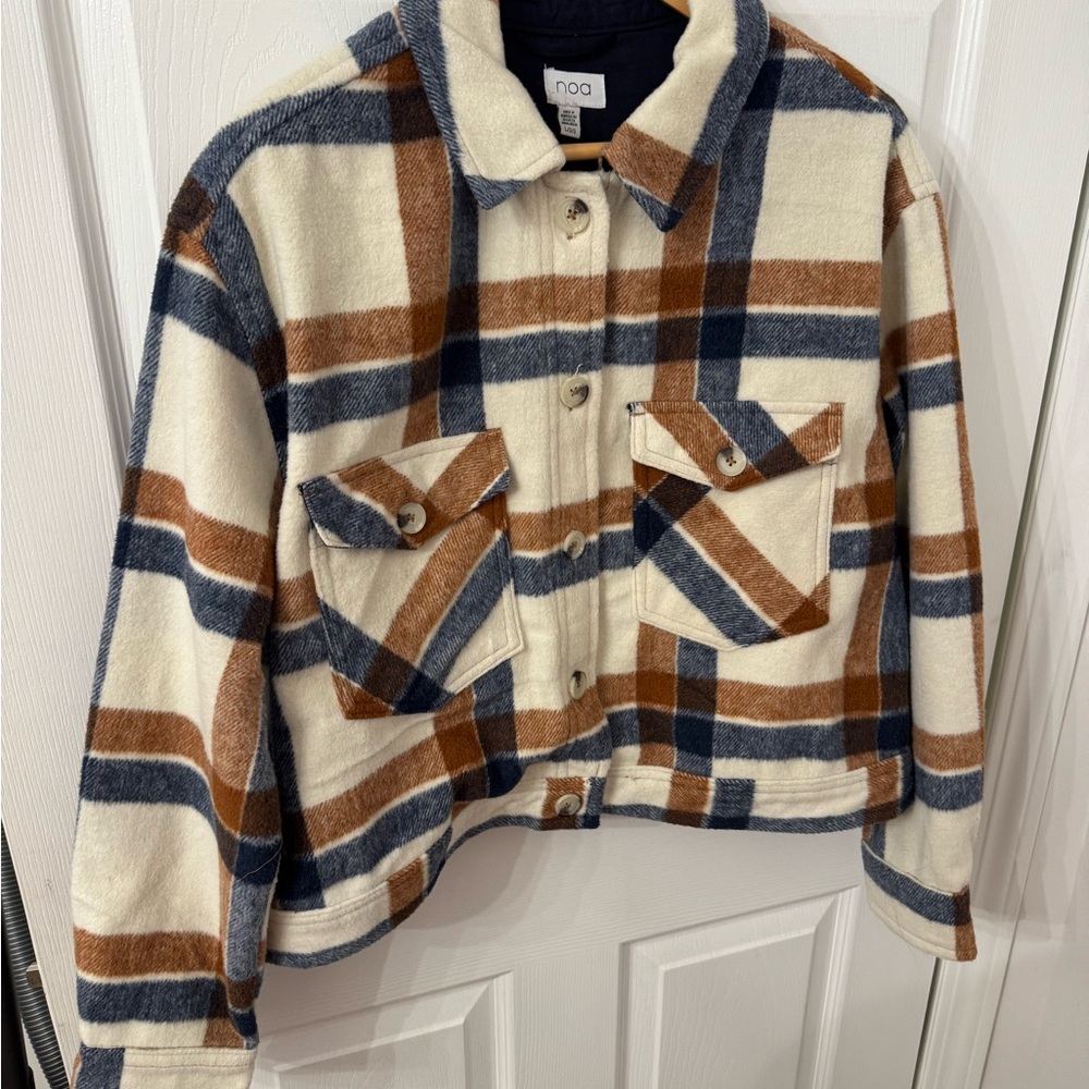 Noa brand cropped plaid jacket
